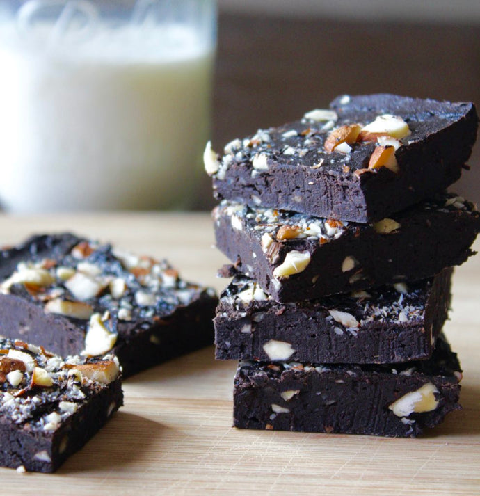 Vegan Brownies with Sea Salt and Almonds