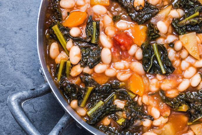 Tuscan Butternut Squash Kale Soup with White Beans