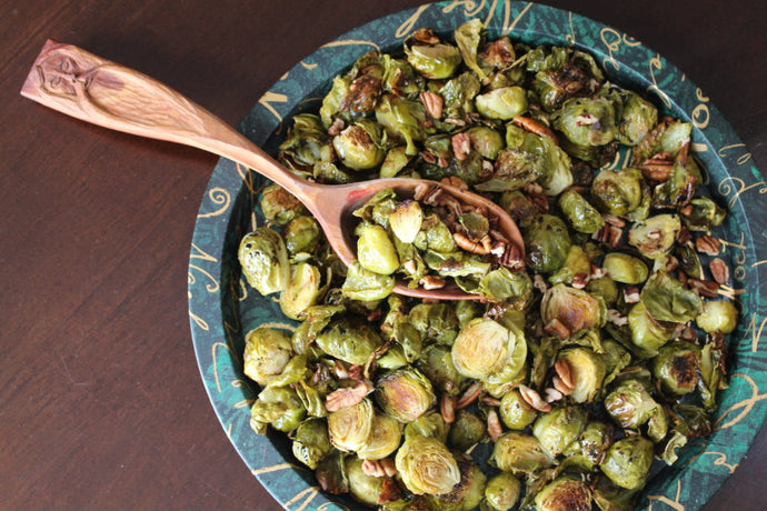 Balsamic Glazed Brussel Sprouts with Pecans