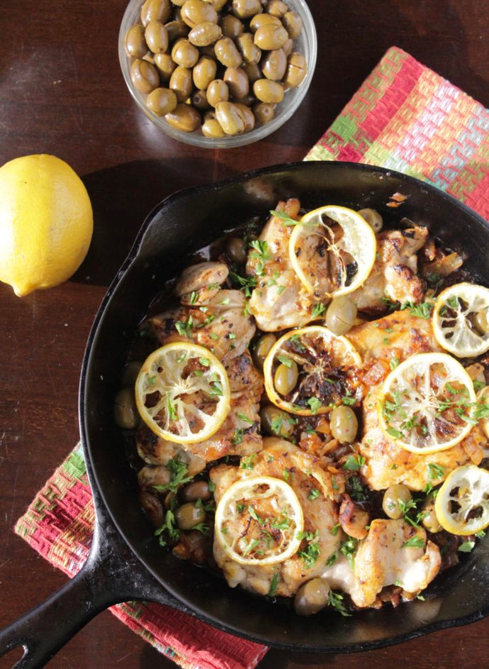 One Pan (Moroccan-inspired) Lemon Olive Chicken